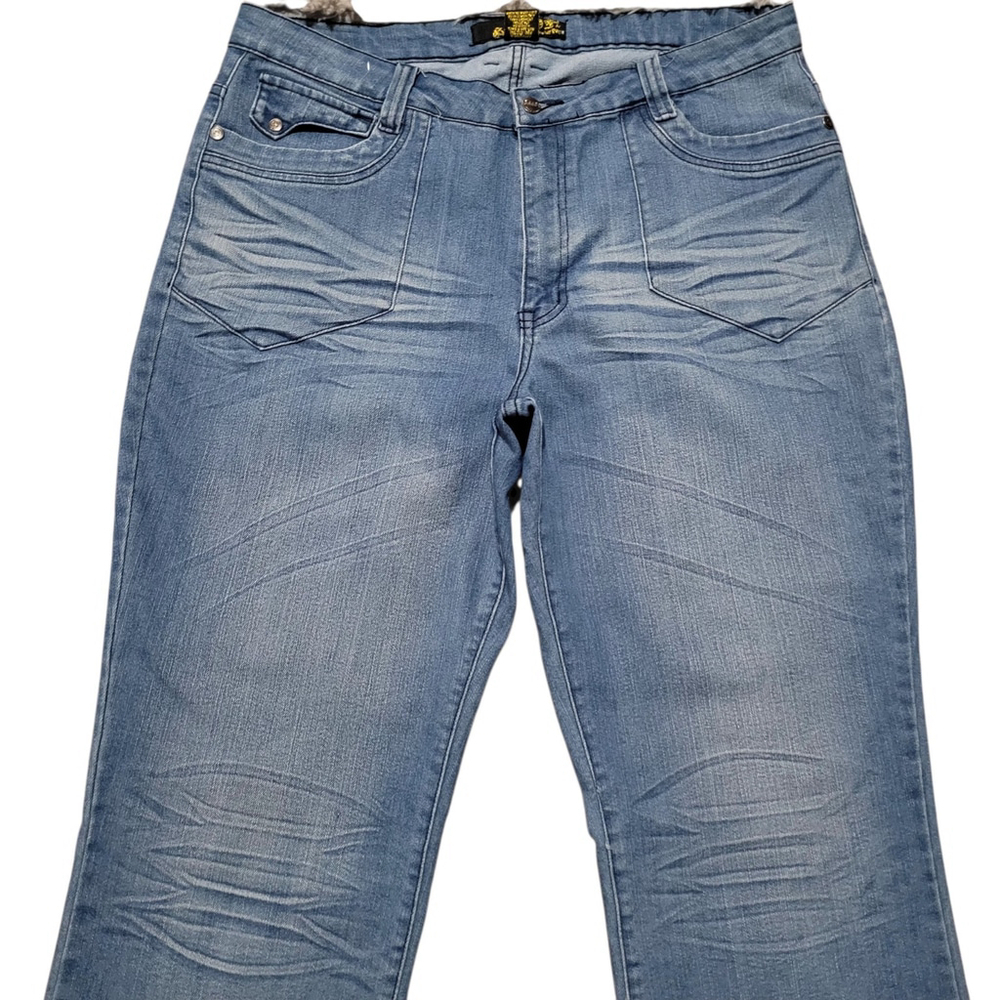 G.TTON STYLE Women Relaxed Bootcut Blue Flap Pockets Jeans 20 Waist 38 Inseam 32 - Picture 6 of 9